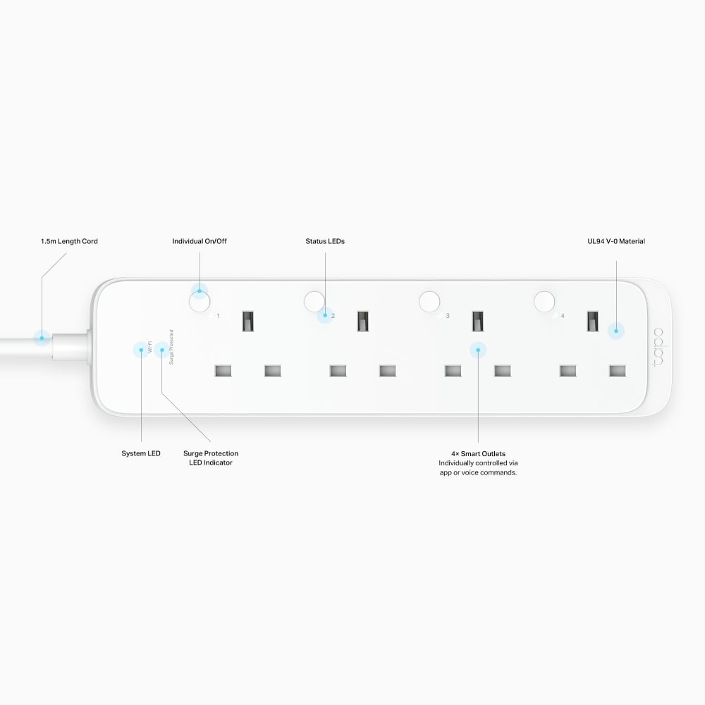 مشترك كهربائي ذكي واي فاي | Tapo P304M Smart Wi-Fi Power Strip - صورة 3