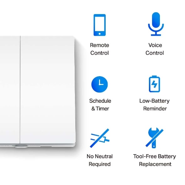 مفتاح إضاءة ذكي مزدوج | TP-Link Tapo S220 - صورة 2