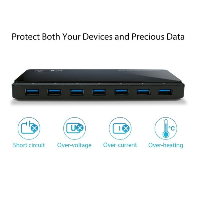موزع USB 3.0 بسبعة منافذ مع منفذي شحن سريع | TP-Link 7-Port Hub With 2 Charging Ports - صورة 2