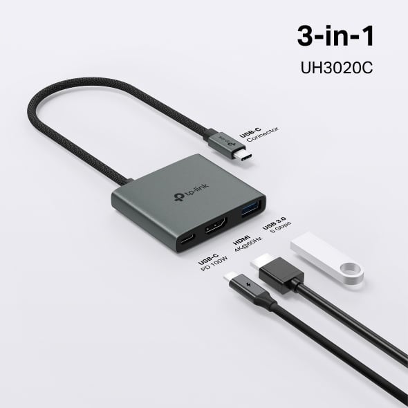 موزع USB Type-C متعدد المنافذ 3 في 1 | TP-Link UH3020C - صورة 2