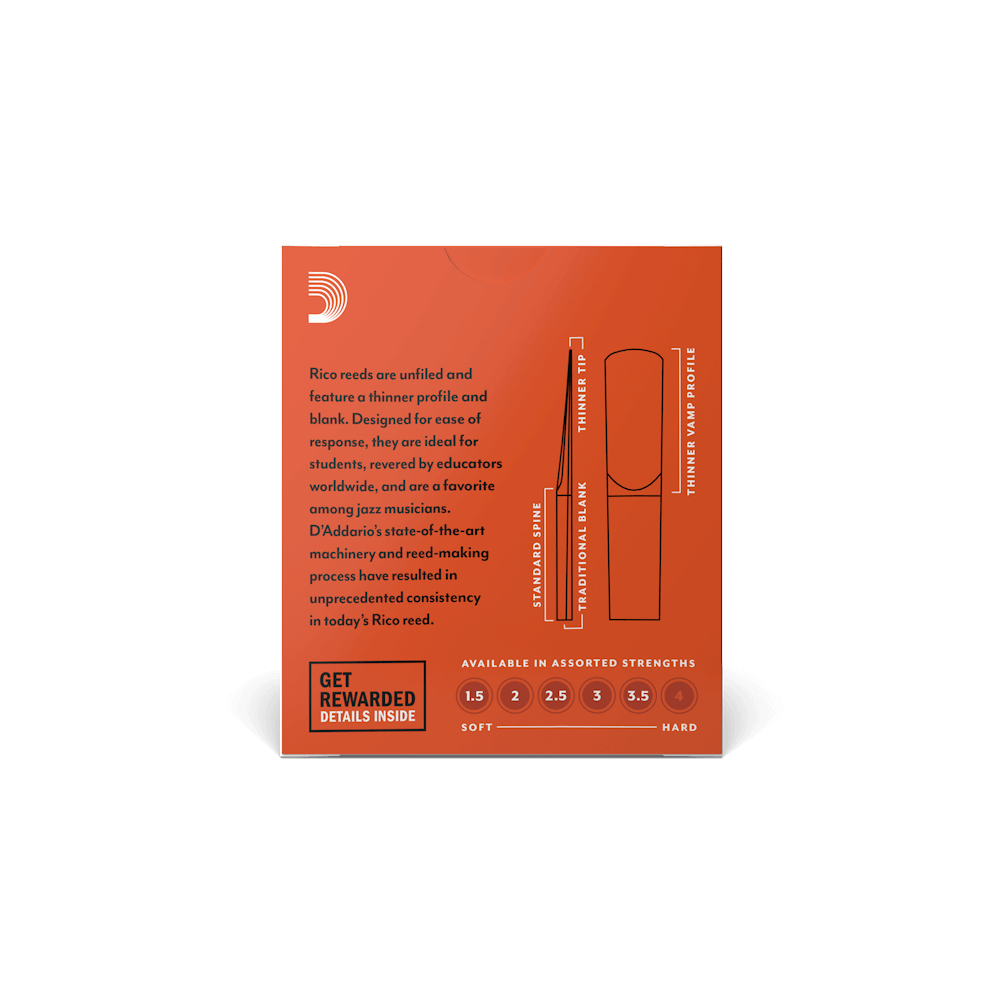 ريشة كلارنيت Rico by D'Addario Eb 1.5 - صورة 3