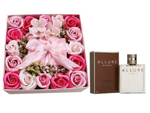 Roses Box With Chanel Allure Homme EDT 100ml code- 172 - Image 1