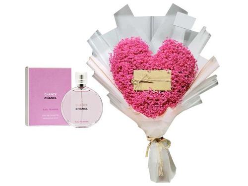 Roses Box With Chanel Chance Eau Tendre Perfume EDP 100ml-107 - Image 1