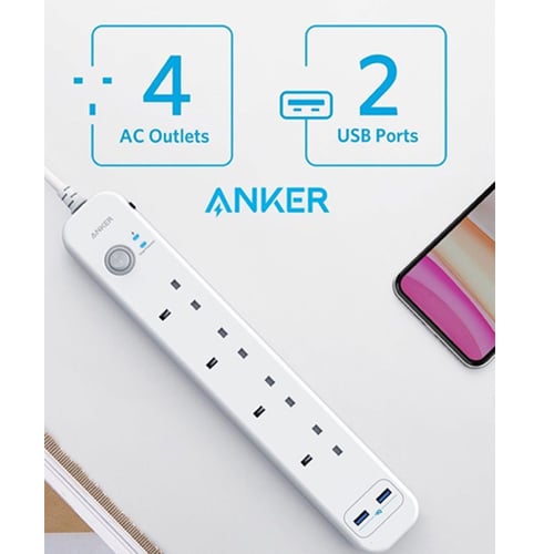 ANKER POWER EXTEND USB 4 STRIP 6-IN-1 USB POWER STRIP 2M No.1250E - Image 3