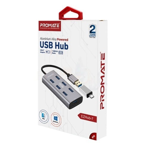 محور USB مدعوم من سبائك الألومنيوم • 7 منافذ USB 3.0 رقم.911E - صورة 1