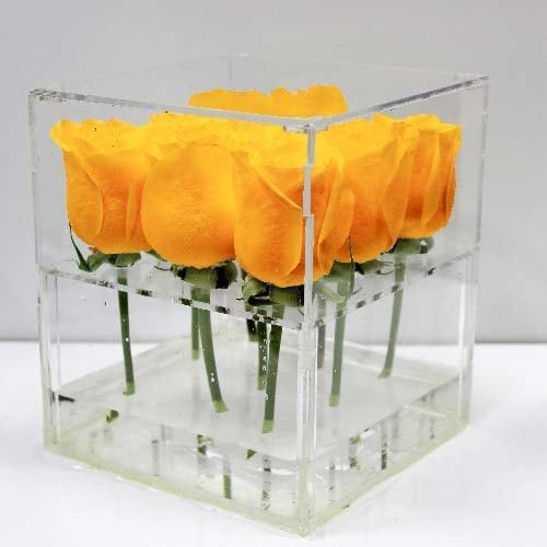Yellow roses box 9 pcs - Image 1