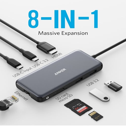 Anker Powerexpand 8-in1 USB-C PD 10GBPS Data Hub No.531E - Image 1