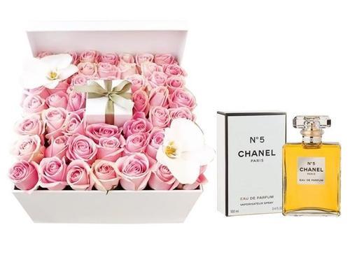 Roses Box With Chanel No. 5 Paris EDP 100ml-49 - Image 1