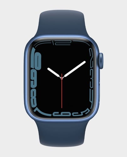 ساعة ابل Series 7 MKN83  45mm GPS مع هيكل ألومنيوم أزرق مع حزام رياضي أزرق Abyss رقم.914E - صورة 1