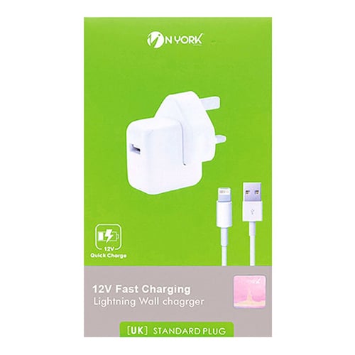 Nyork 12V Fast Charging Lightning Wall Charger No.611E - Image 1