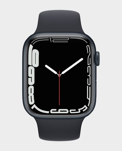 ساعة ابل Series 7 MKN53 45mm GPS Midnight هيكل ألومنيوم مع حزام رياضي ميدنايت رقم.917E - صورة 1