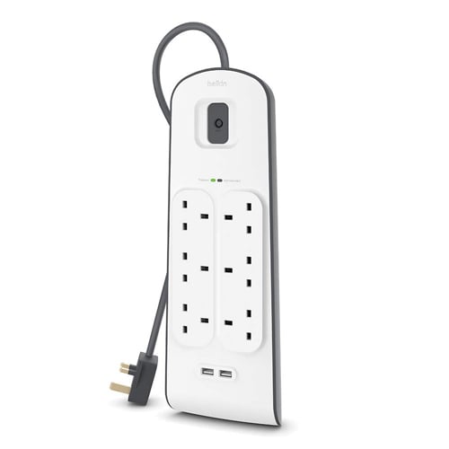 Belkin Surge Plus USB Surge Protector 6 منافذ 2 متر 6.6 قدم رقم.1192E - صورة 1