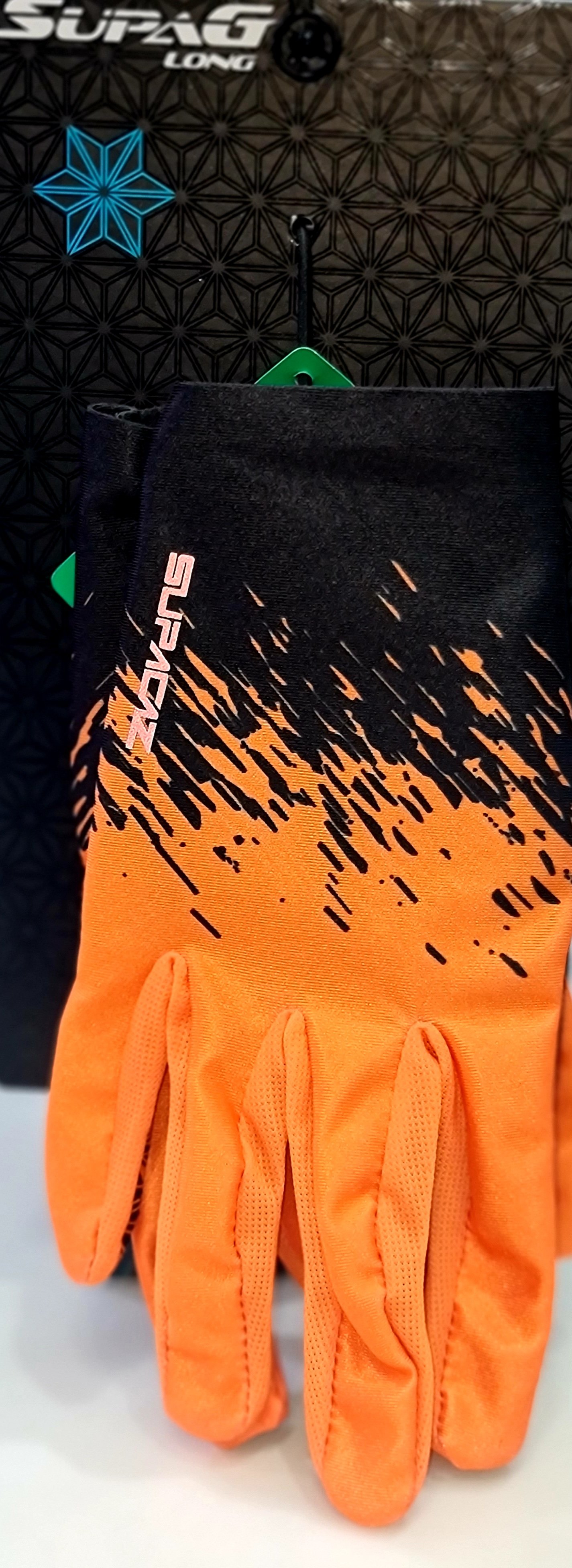 Supacaz SupaG Full Finger Black Neon Orange - Image 3