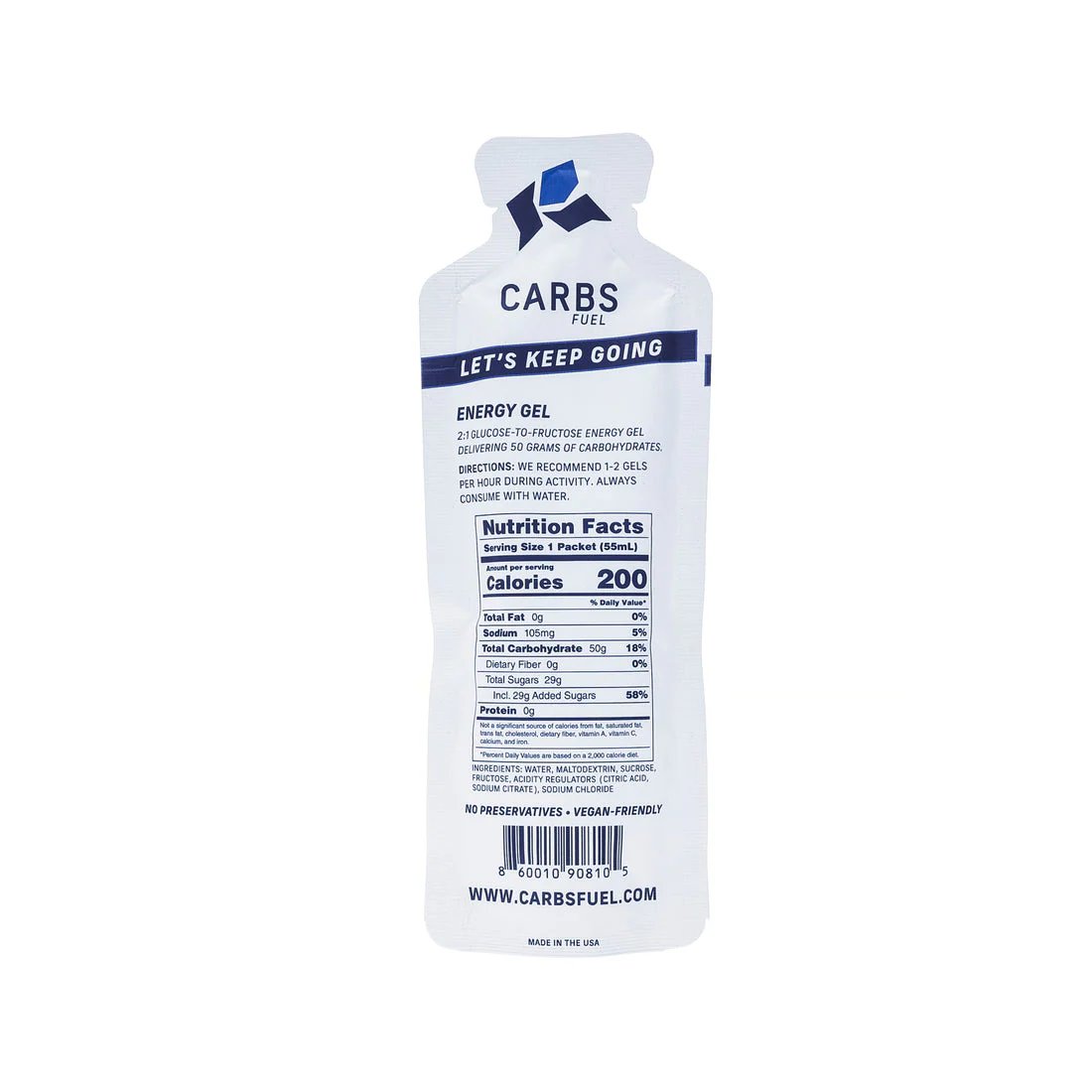 CARBS FUEL ORIGINAL 50G ENERGY GEL - Image 2