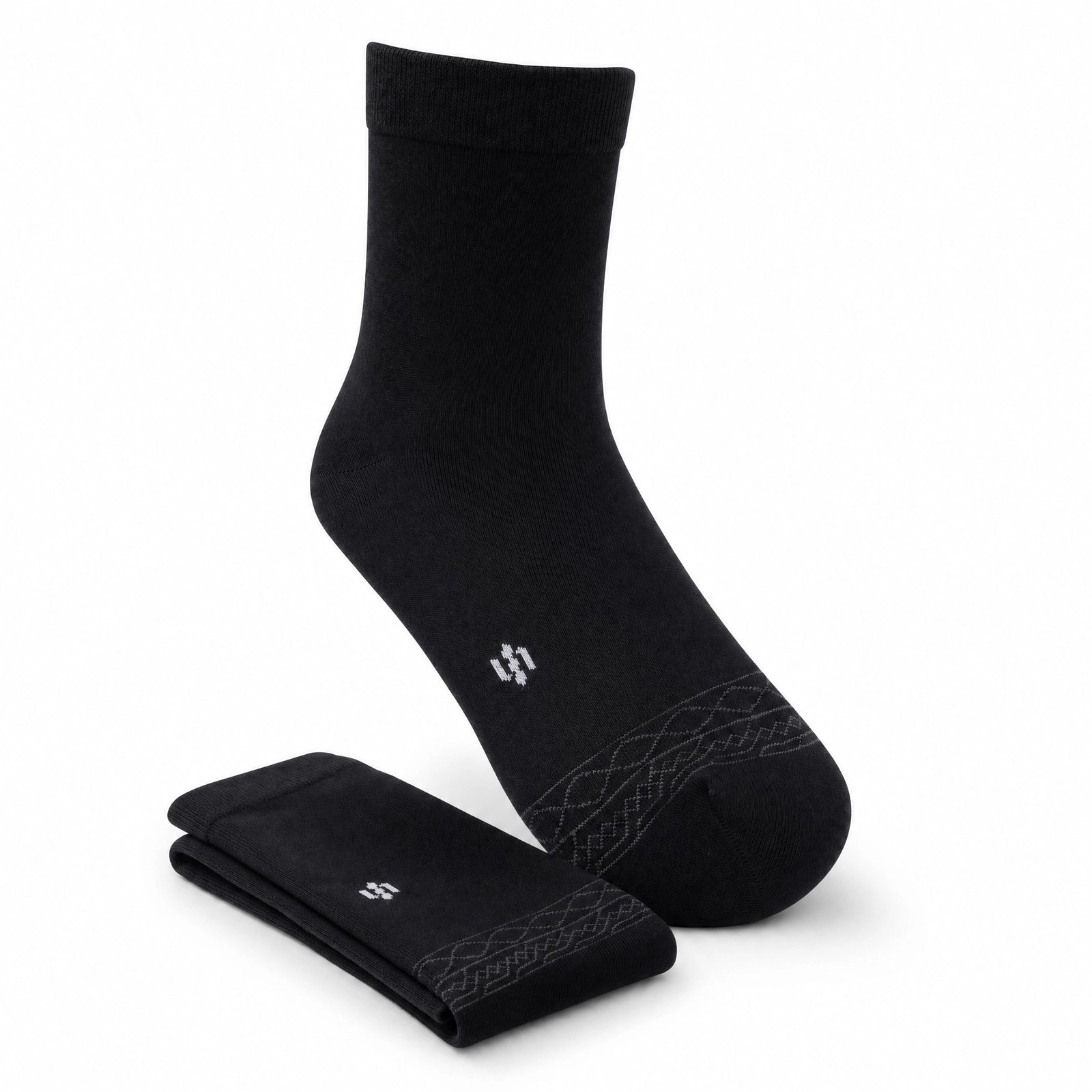 Silver Patterned Quarter Socks | Odor-Free Comfort - Image 2