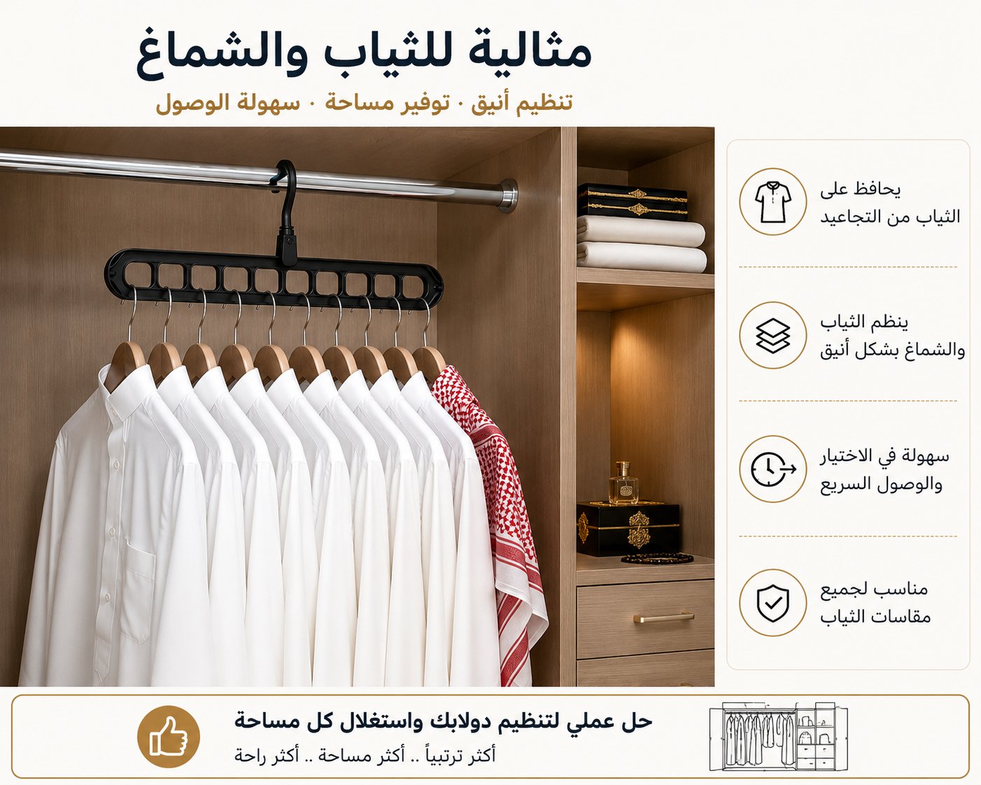 منظم علاقات توفير مساحة 9×1 – علاقة تعليق متعددة الاستخدامات - Image 5