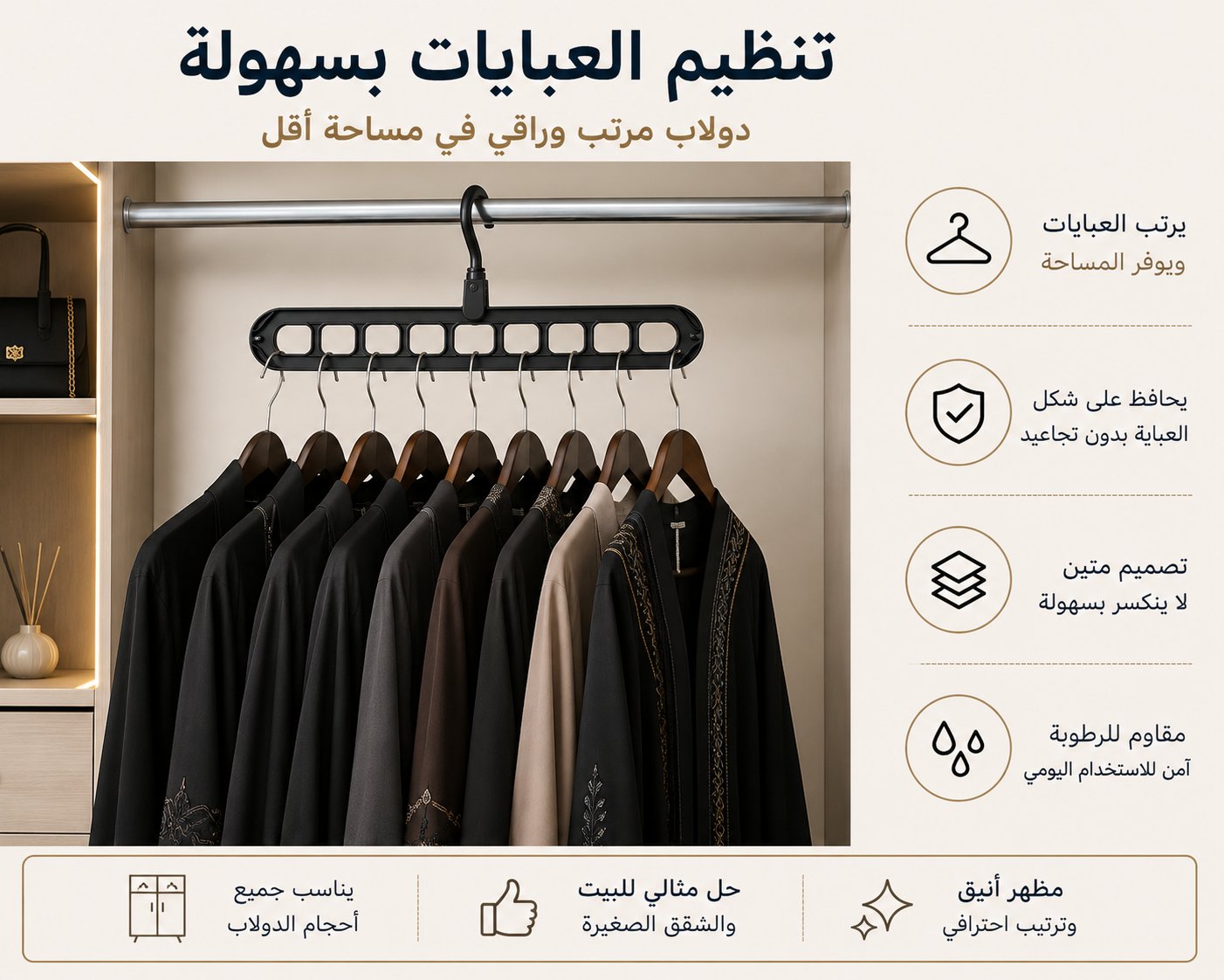 منظم علاقات توفير مساحة 9×1 – علاقة تعليق متعددة الاستخدامات - Image 6