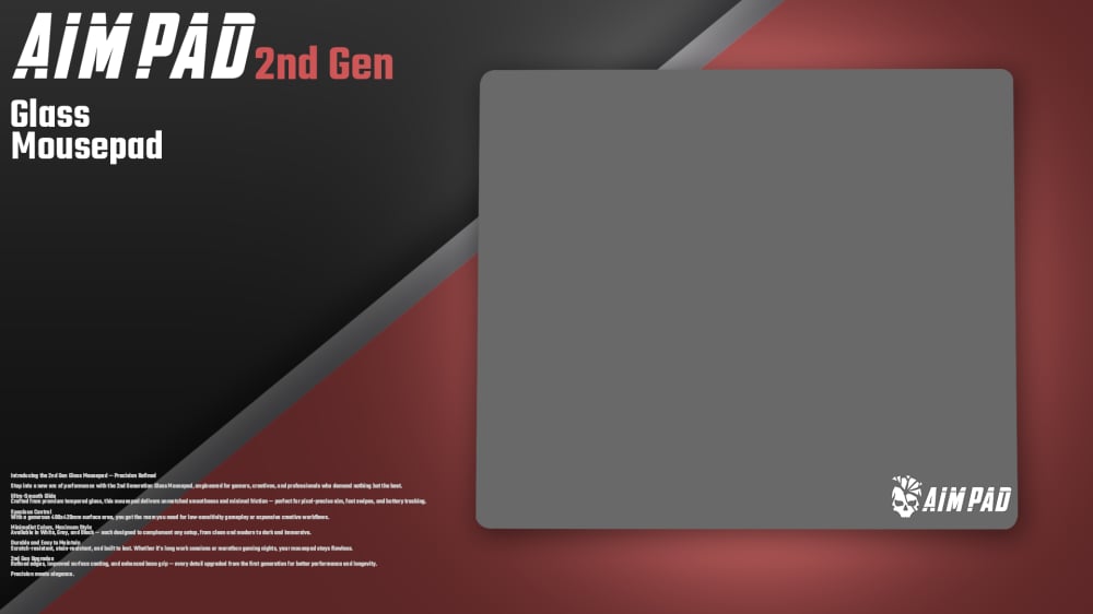 Mousepad Glass 2.0 - Gray-  490x420 MM - صورة 1