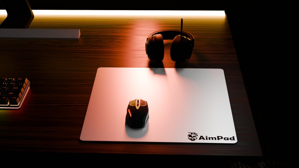Mousepad Glass - White-  490x420 MM - صورة 3