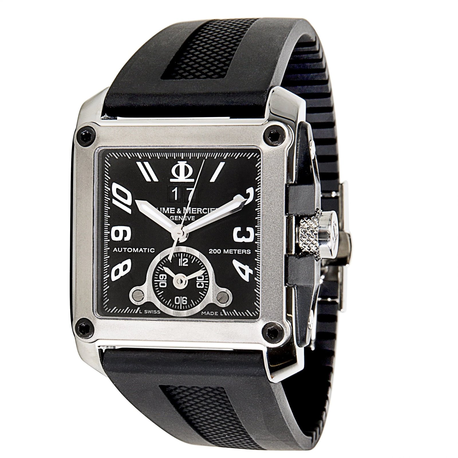 Baume & Mercier Men'S Moa08749 Hampton Black Rubber Watch - Image 1