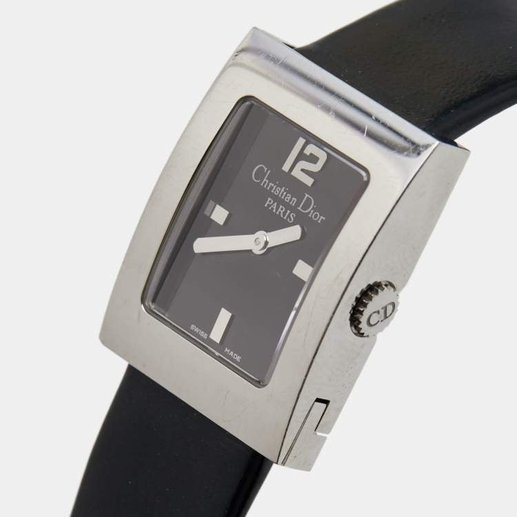Christian Dior Black Stainless Steel Leather Malice D78-109 Women'S Wristwatch 19 Mm - Image 1