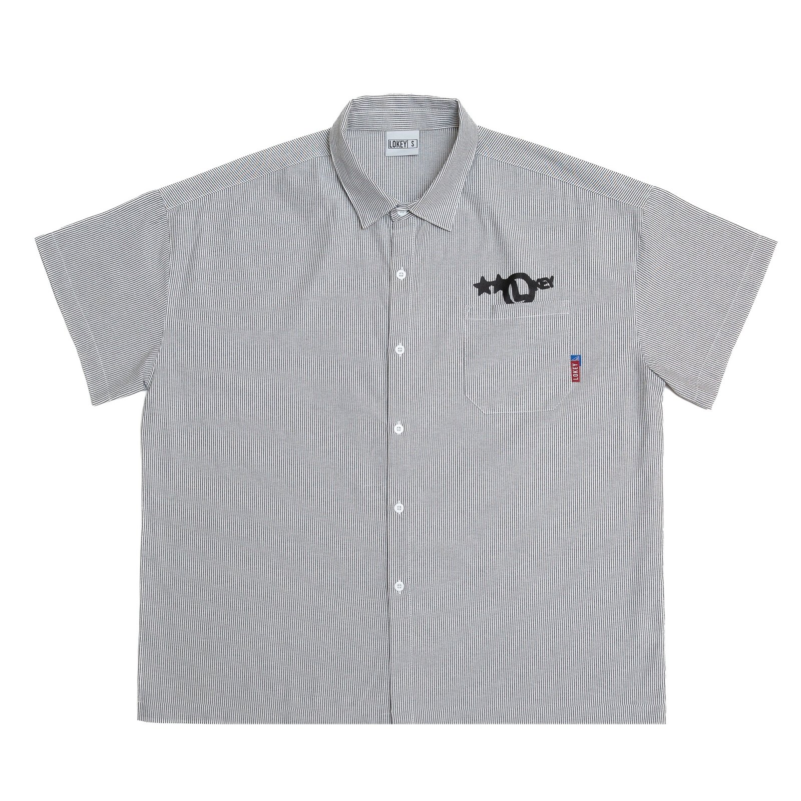 STRIPE SHIRT, DARK GREY  - Image 1