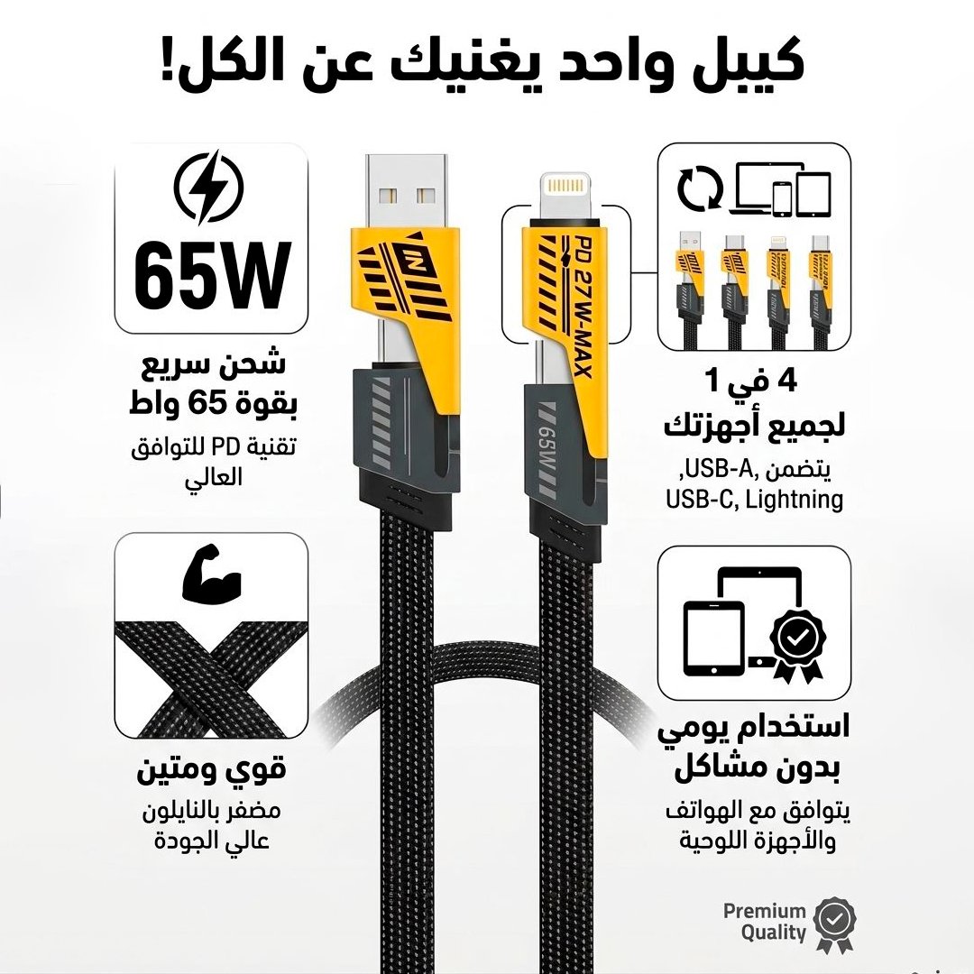 شاحن سريع 120W متعدد المنافذ - صورة 1