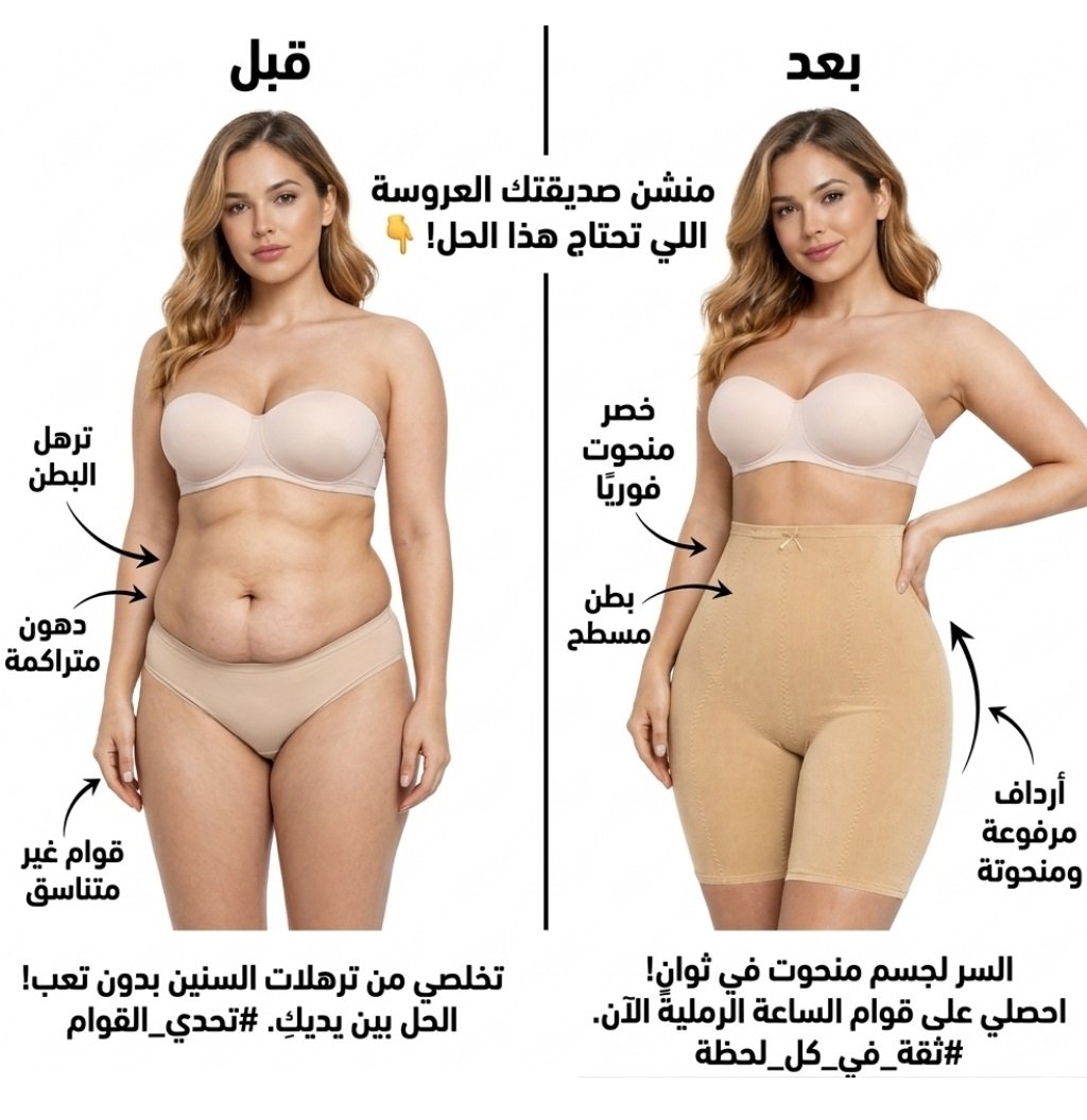 مشد شورت قصير L4068 - شد كامل للبطن والأرداف مع تثبيت سيليكون - صورة 4