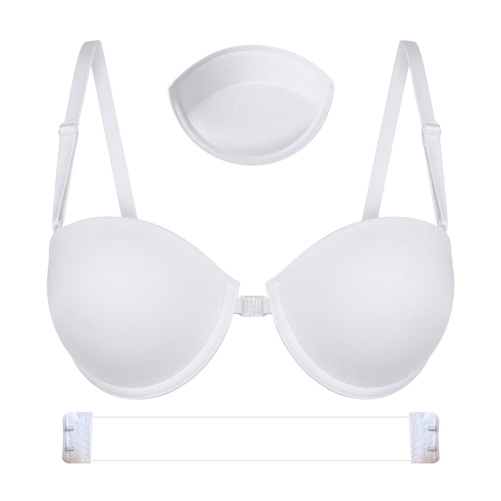 Firm Cup Padded Bra with Transparent Back – Front Closure - Image 5
