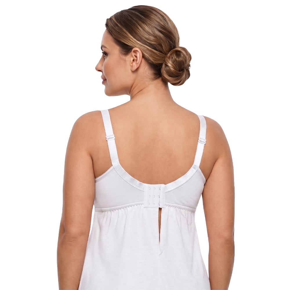 L955 Long Cotton Slip - with Built-in Adjustable Bra - Image 10