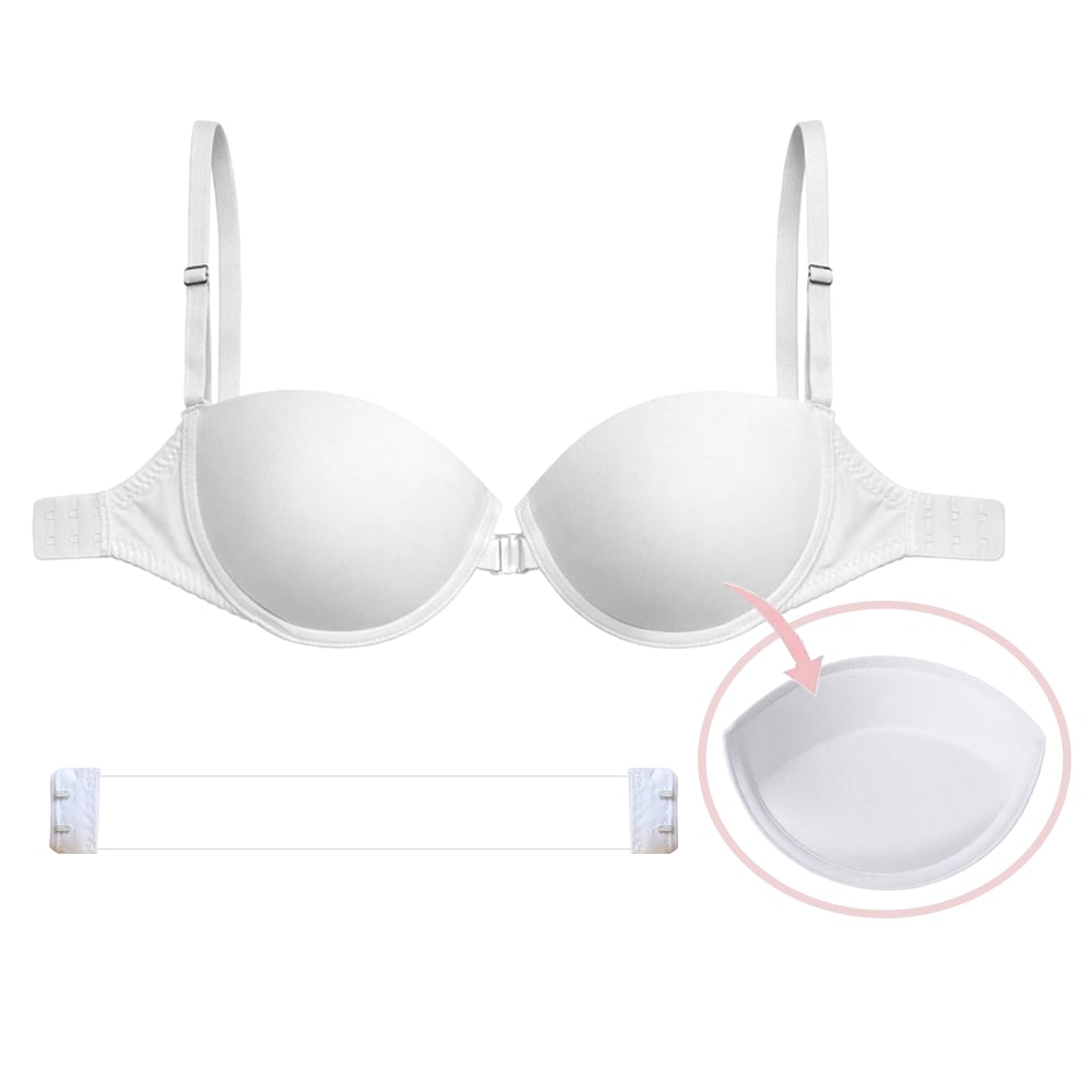 Firm Cup Padded Bra with Transparent Back – Front Closure - Image 6