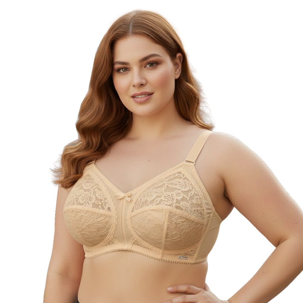 Asseel Doreen D-Cup Wireless Lace Bra - Full Coverage & Support - Image 1