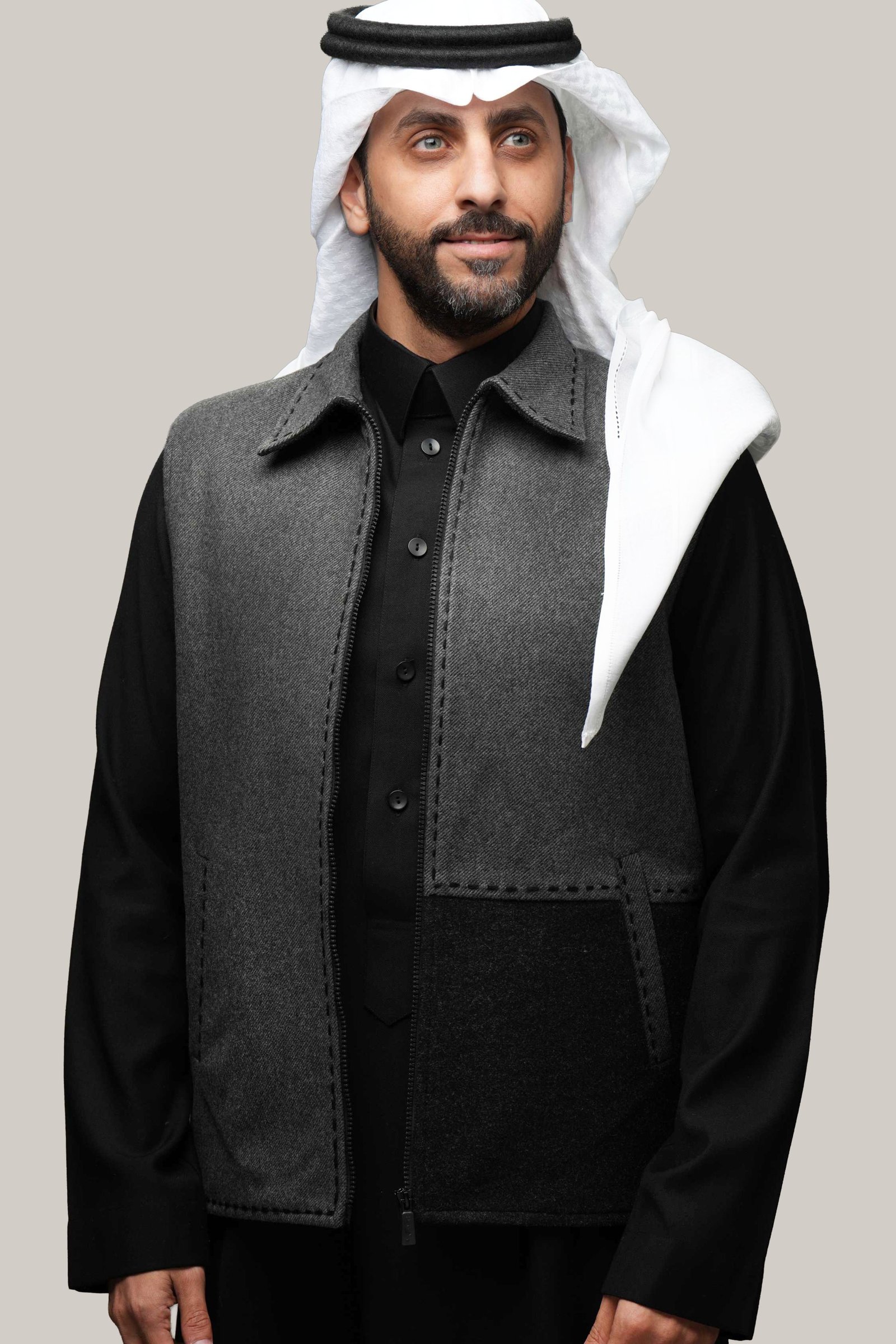 سديرية جوخ بلون رمادي W104 - صورة 4