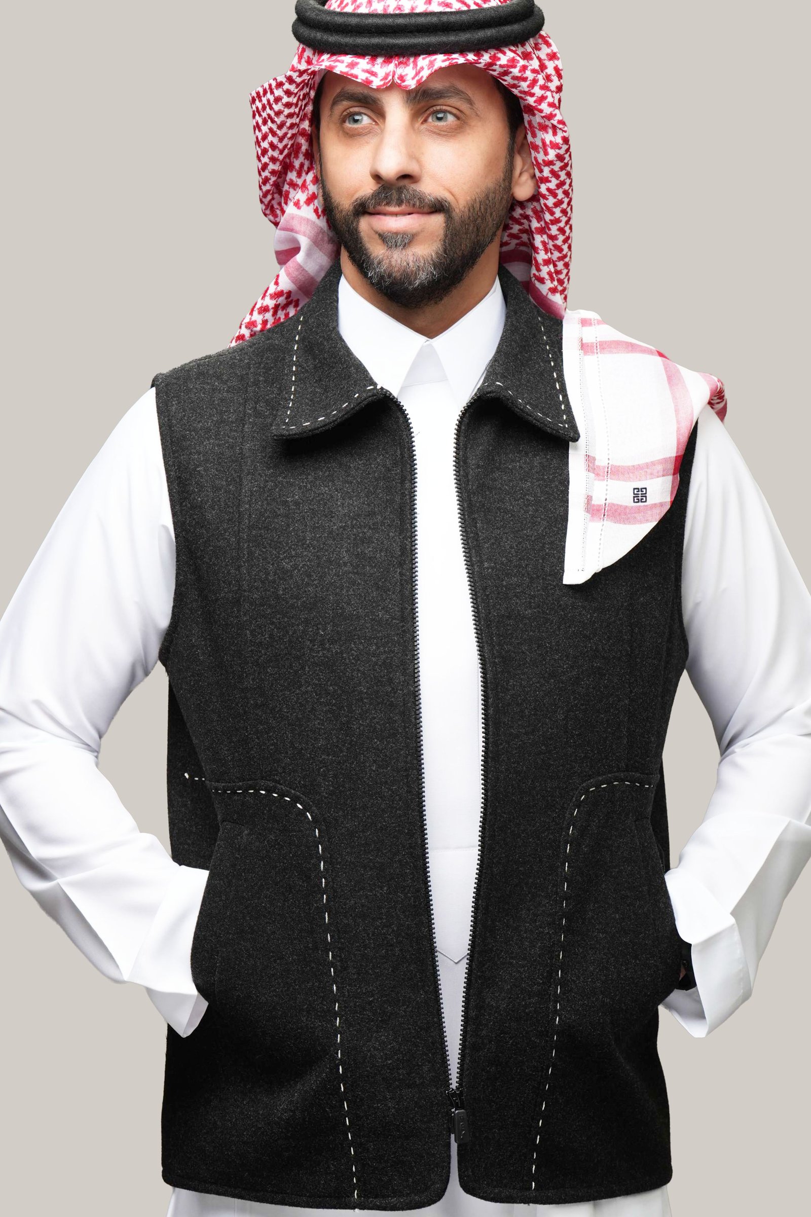 سديرية جوخ بلون أسود W102 - صورة 1