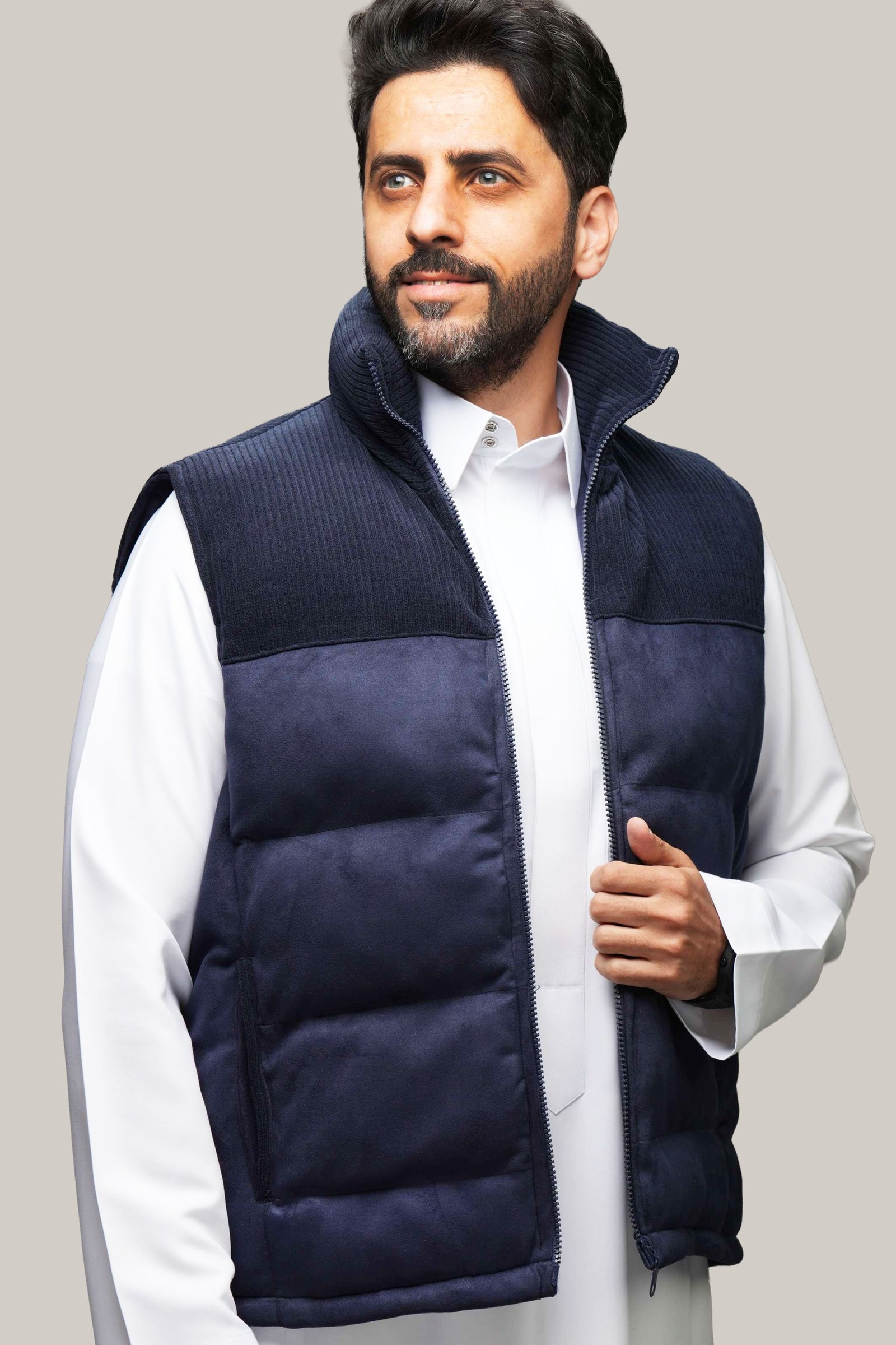 سديرية ويندبروف جوخ + شاموا بلون كحلي W116 - صورة 3