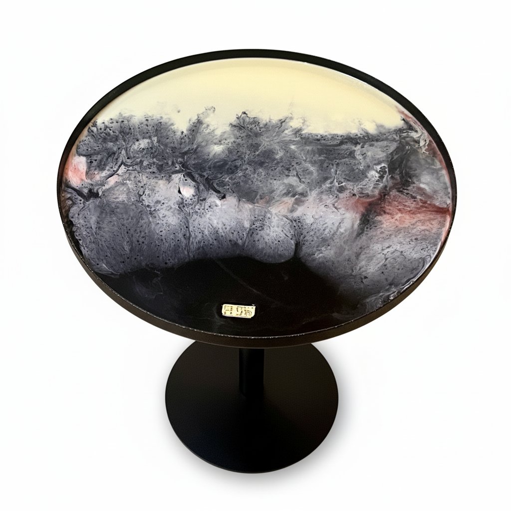 Cream/ Black Steel Side table - Image 3