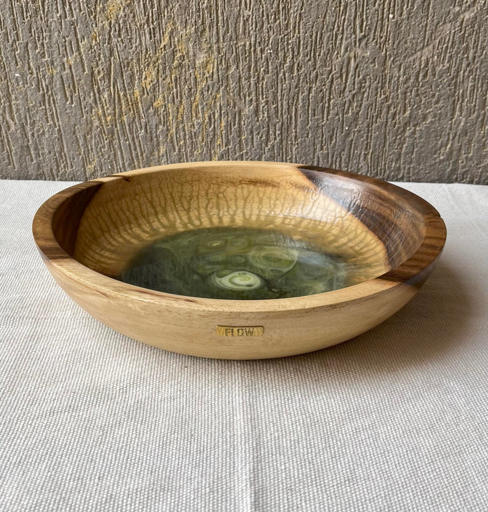 Green| Gold Wooden Bowl - Image 3