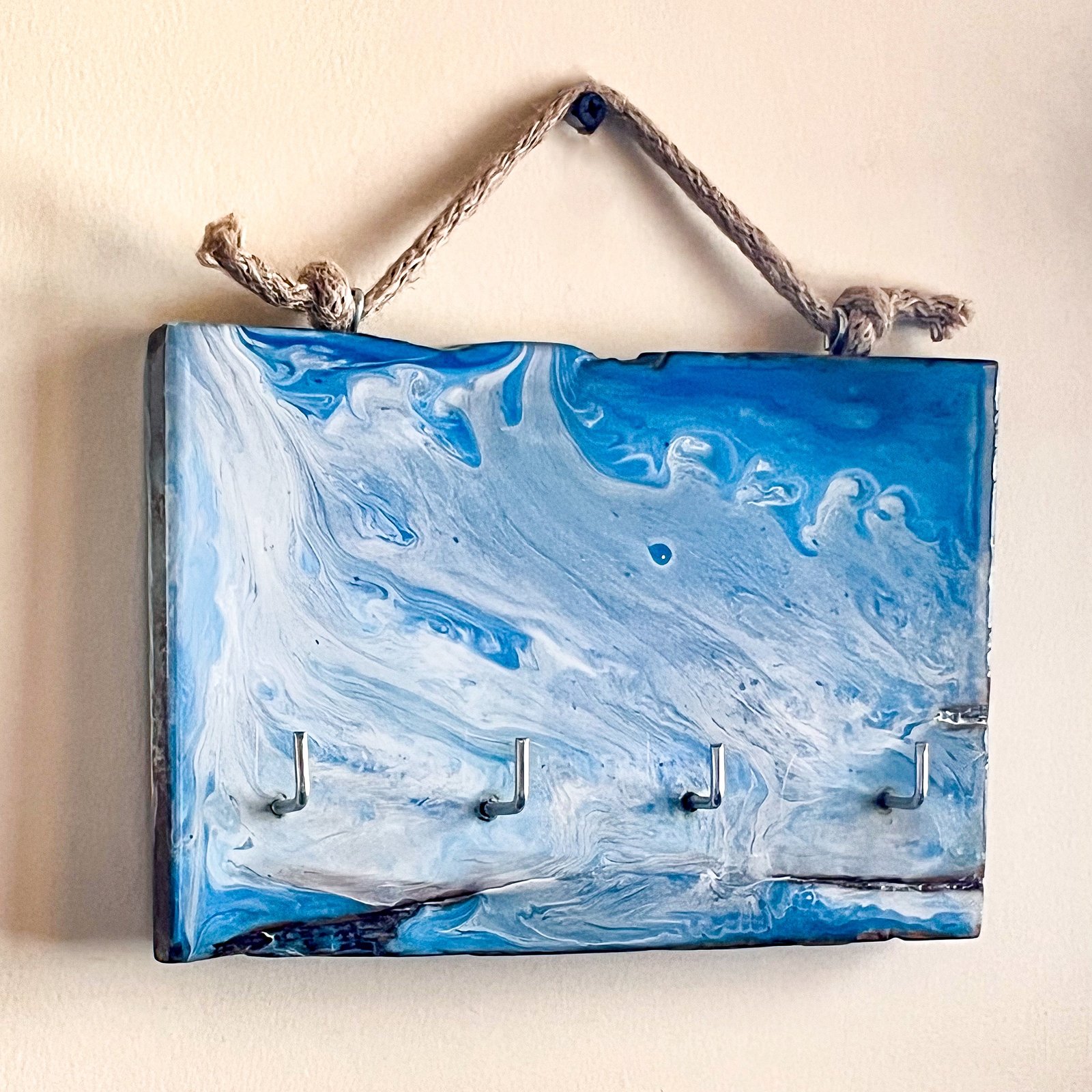 Blue Live-edge keyholder - Image 7