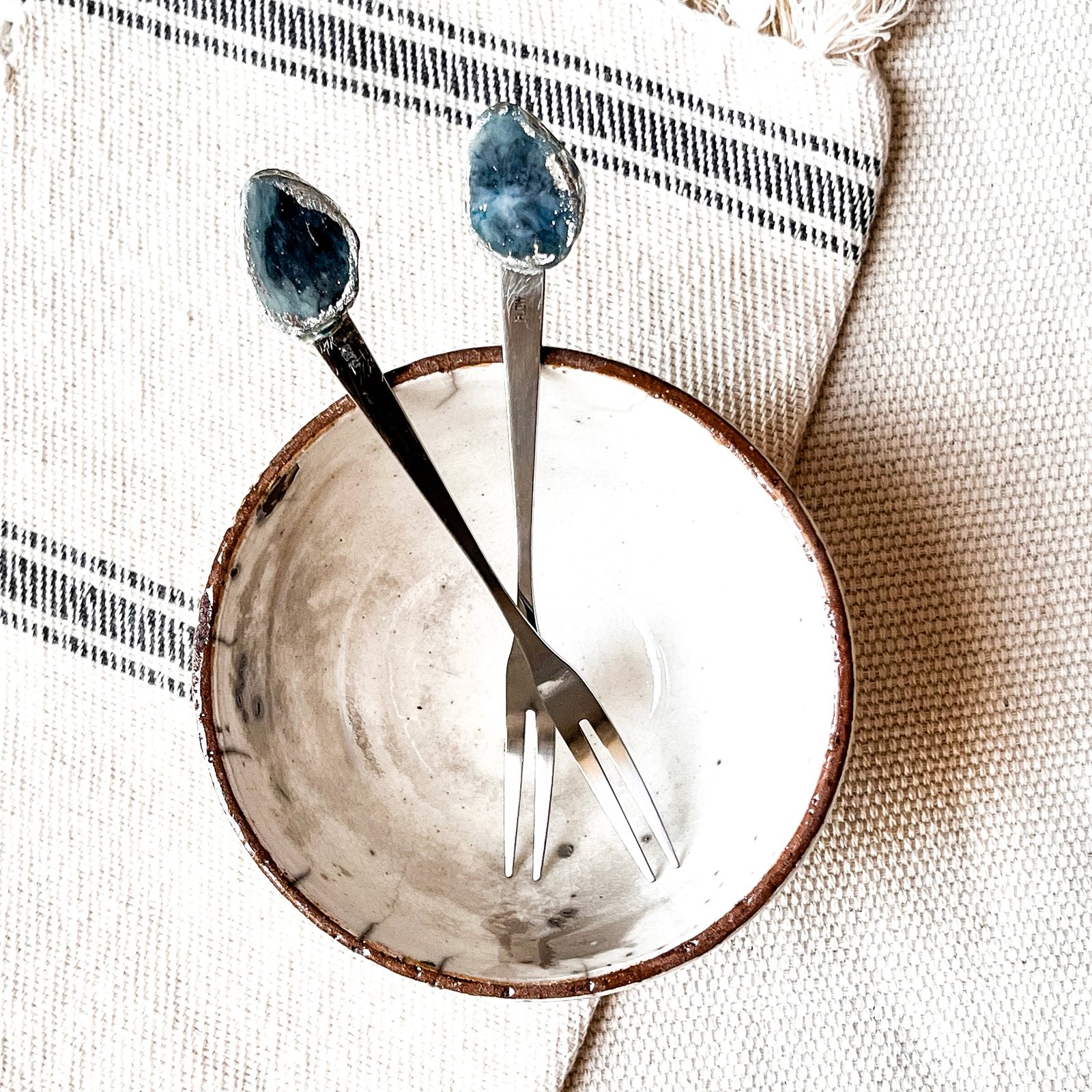 Silver cake fork set - صورة 3