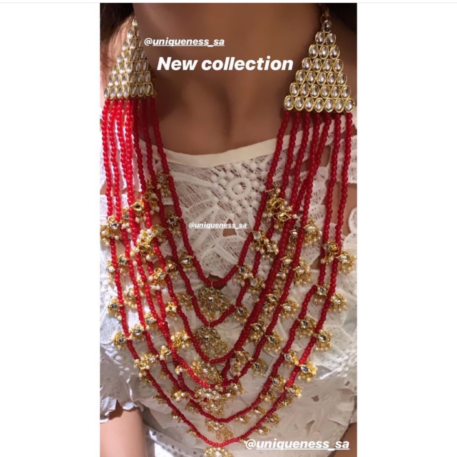 layered necklace ( green )  - صورة 1