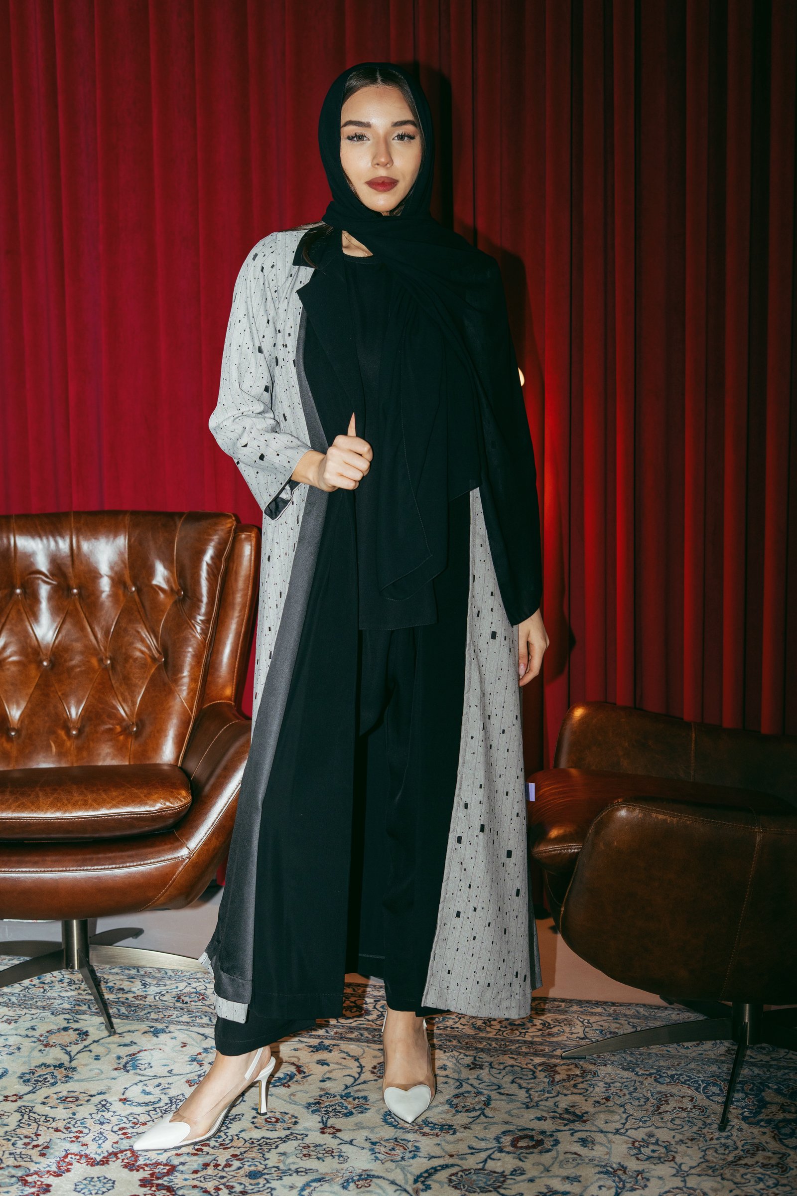 Two piece blazer beige and black - Image 3