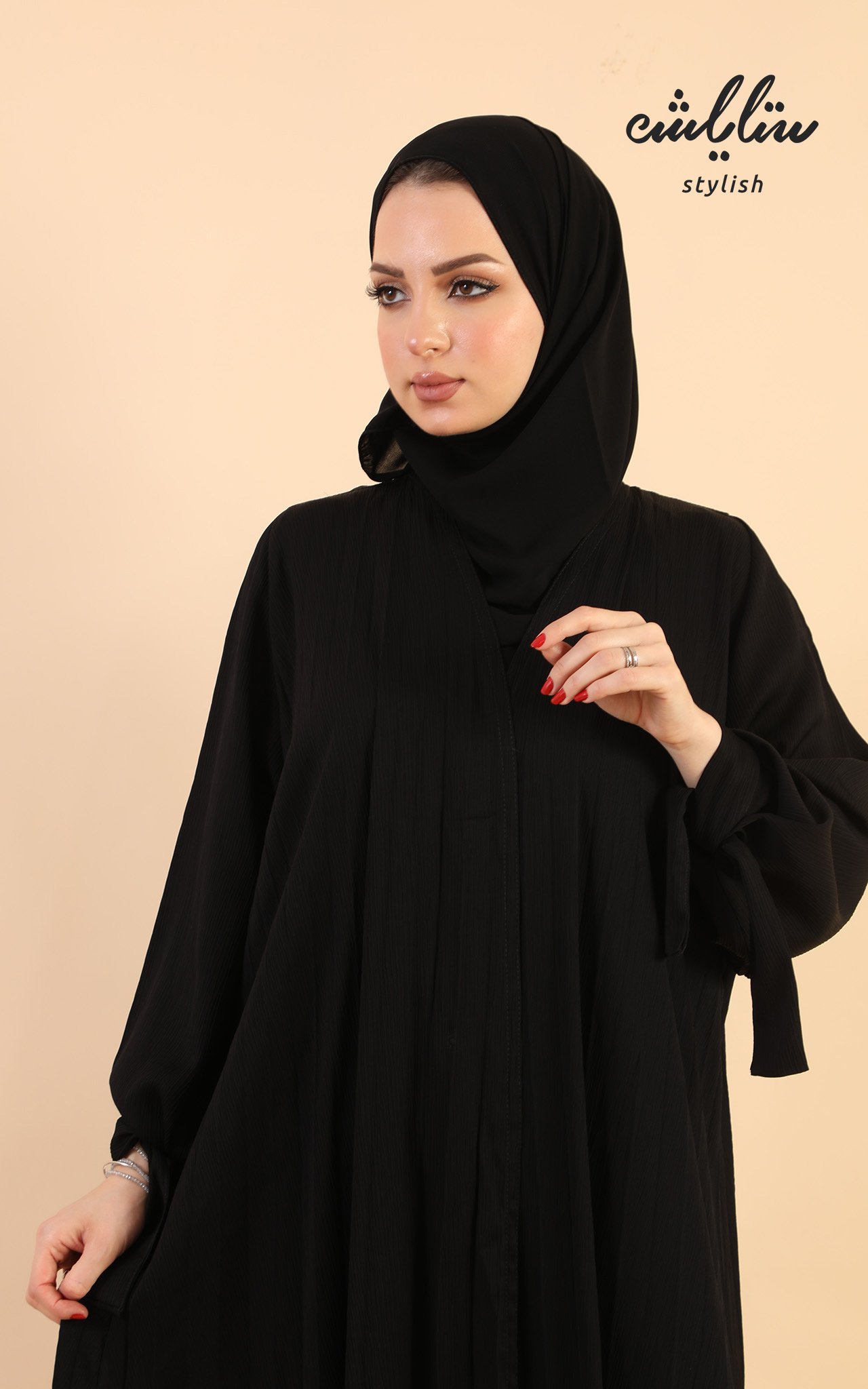 عباية شموخ بيليسيه لف باللون الأسود - صورة 9
