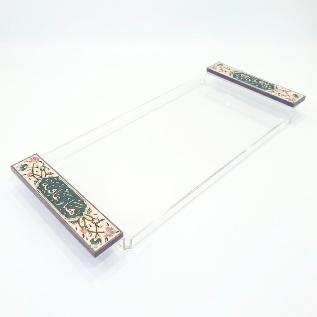 Tray with wood painted handles - Image 1