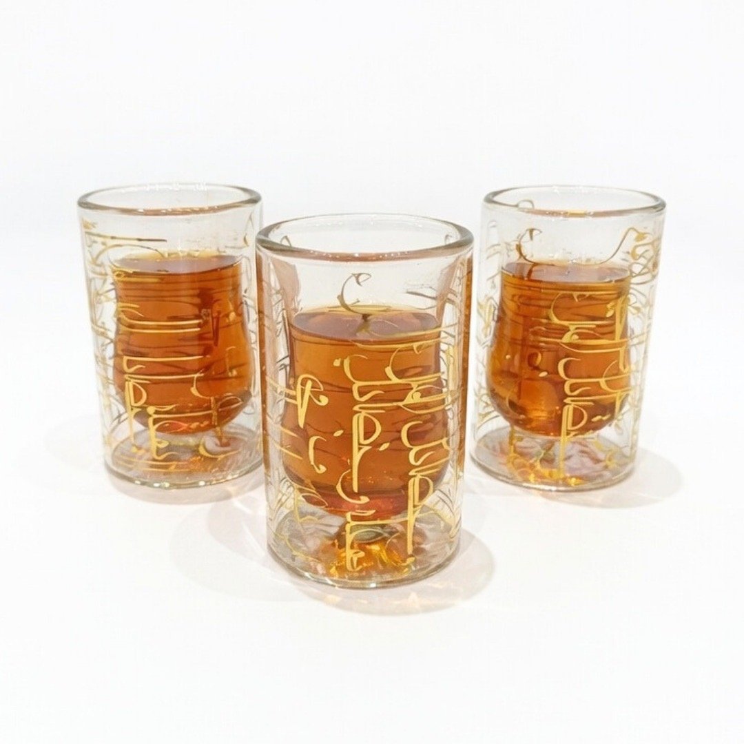 كاسات دبل جلاص صغيره تصميم اصيل 100ml - صورة 2