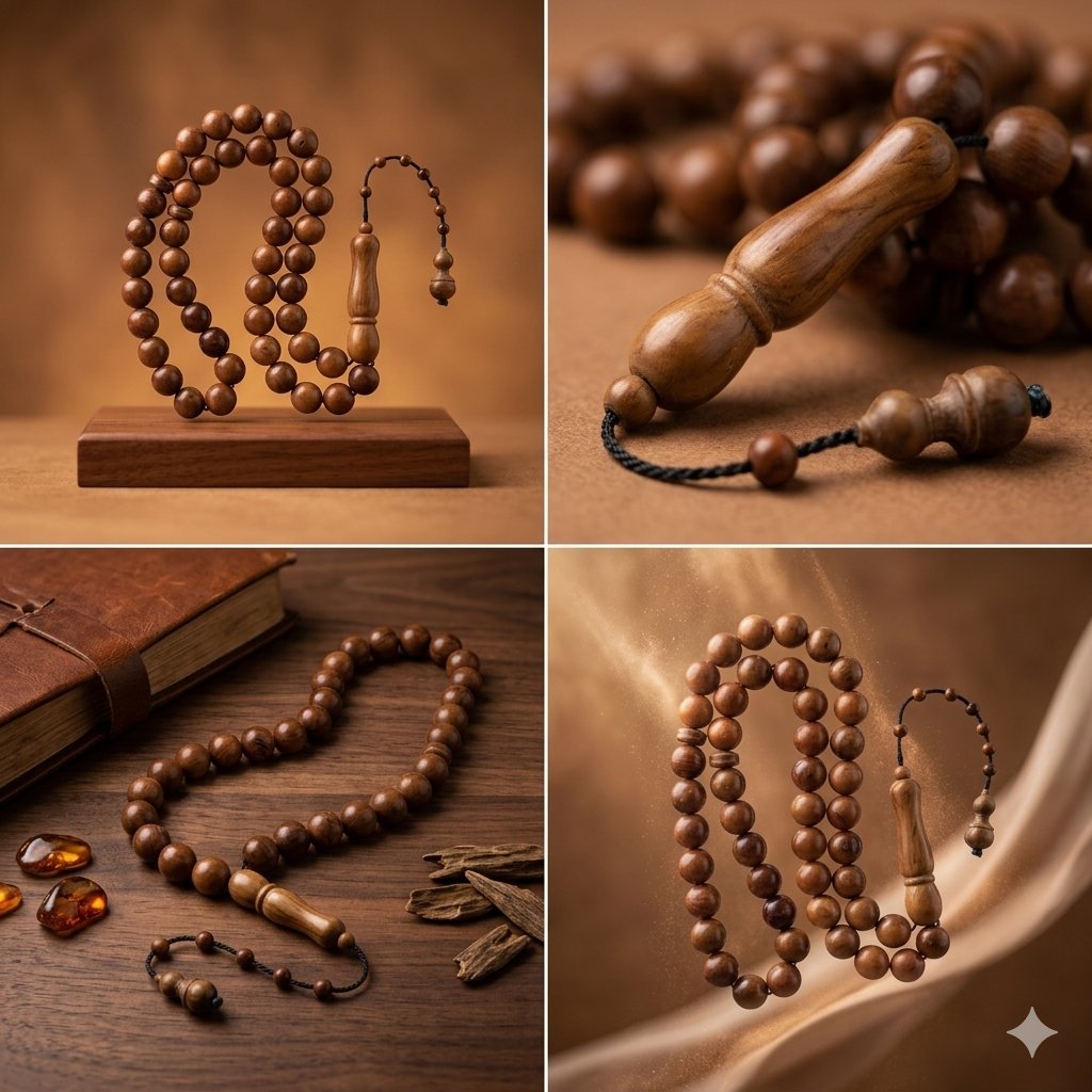 مسباح  خشب الكوك الأصلي | تصميم دائري أنيق تمليكة - Image 1