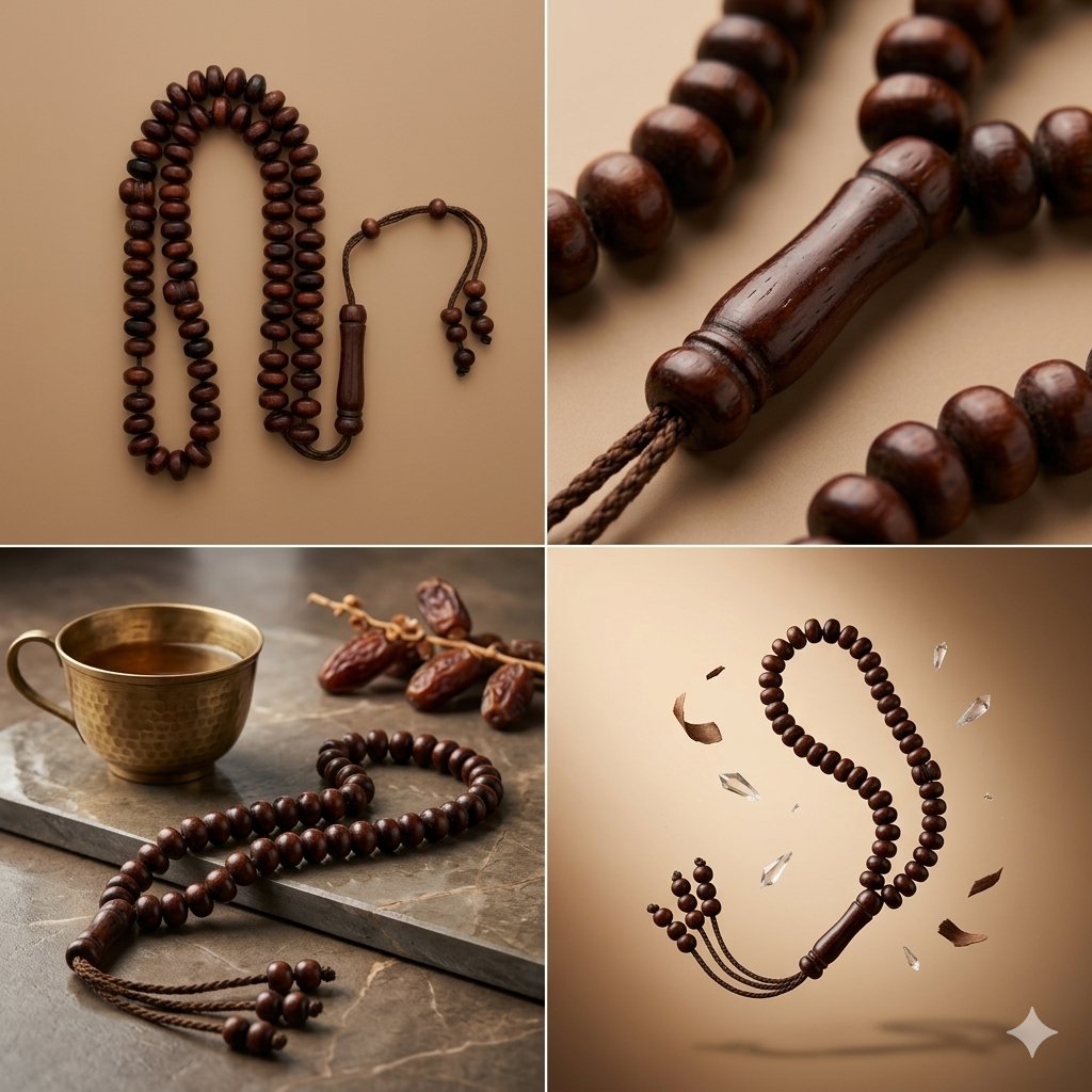 سبحة خشب الكوك الأصلي | تصميم ذروي أنيق | مسباح الفخامة اليومية - Image 1