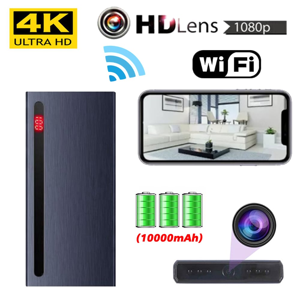 كاميرا باور بانك WiFi بدقة 4K – مراقبة ذكية محمولة - صورة 5
