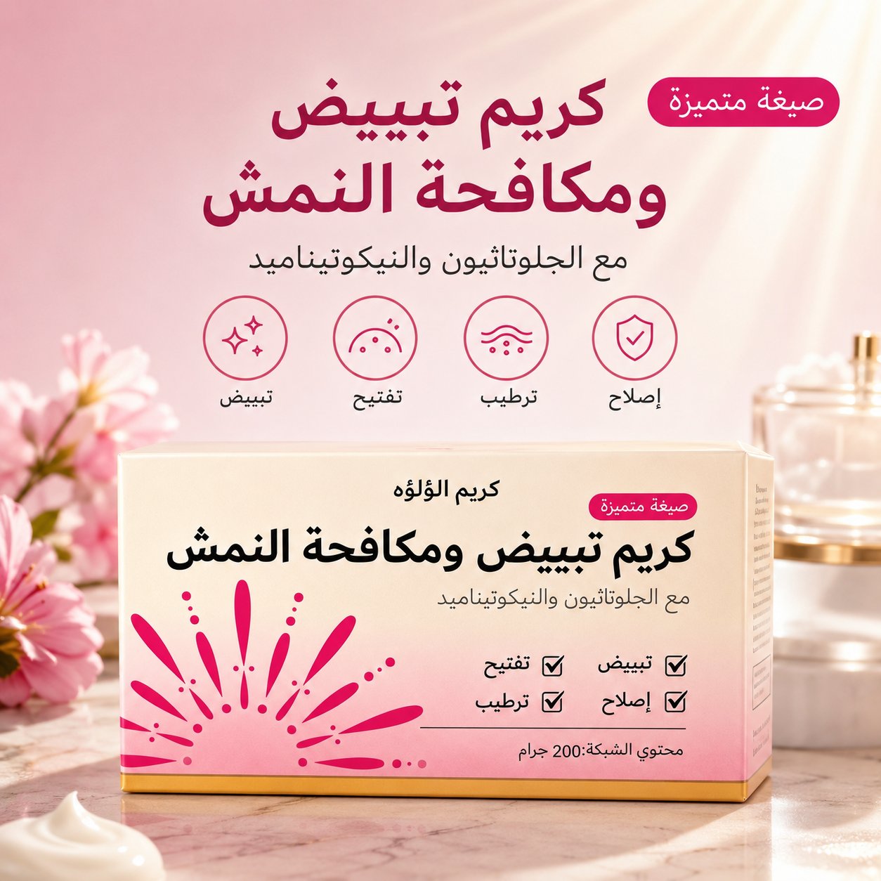 كريم اللؤلؤة للتبييض ومكافحة النمش من سارة بيوتي (200 جرام) - صورة 2