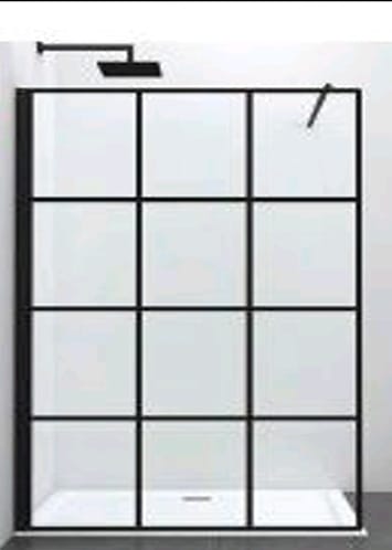 حاجز زجاج شفاف مع فريم اسود - Image 1