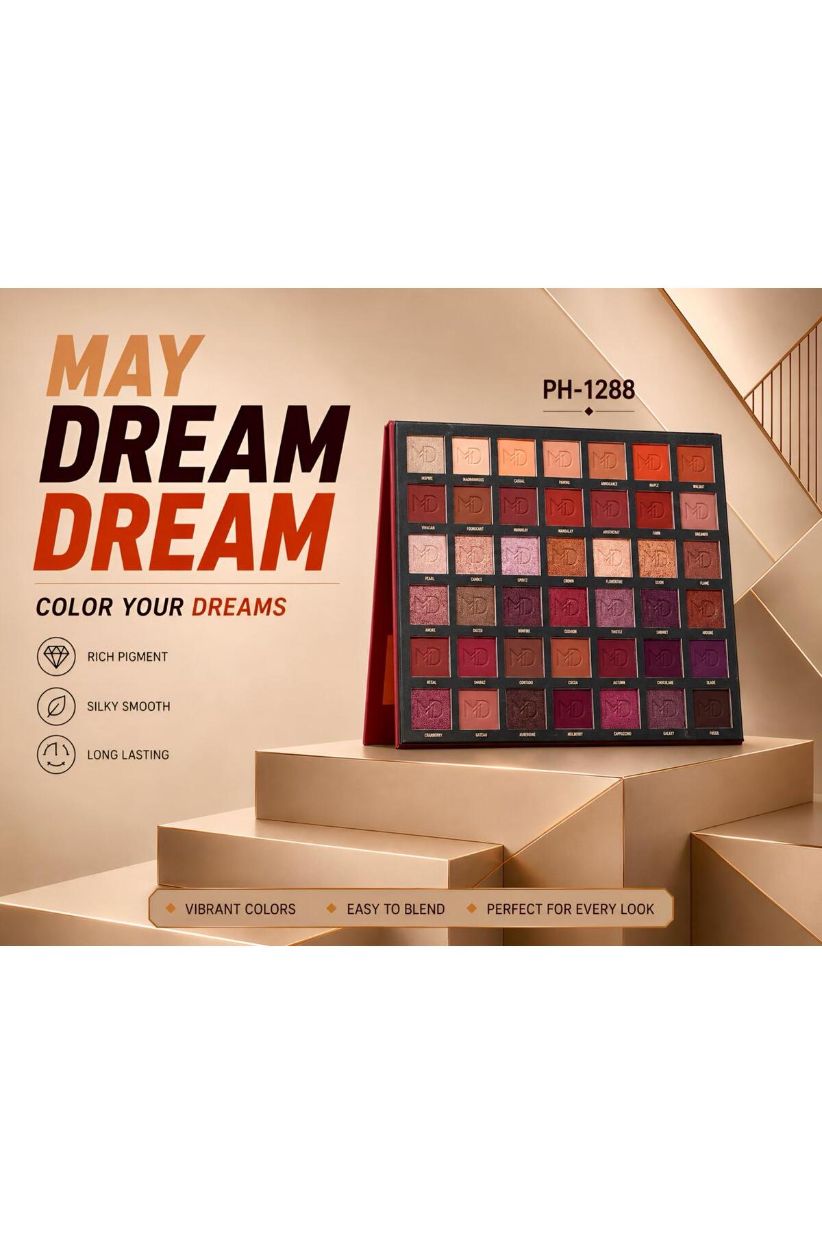 ظل عيون باليت 42 لون PH-1288 دفتر الألوان العميقة والدافئة - صورة 1
